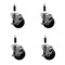 Service Caster 3.5'' Soft Rubber Swivel 7/8'' Expanding Stem Caster Set with Brake, 4PK SCC-EX20S3514-SRS-TLB-78-4 - alternate 1